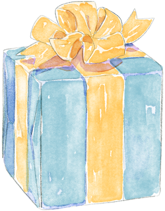 Gift Present Watercolor Illustration