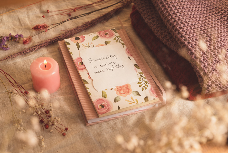 Autumn Notebooks with Candle and Knitwear