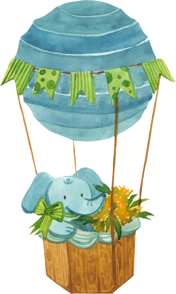 Watercolor Baby Shower Items Hot Air Balloon